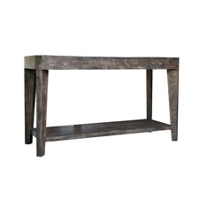 Noa 50 Inch Sofa Console Table Solid Pine Wood Distressed Brown 1 Shelf -