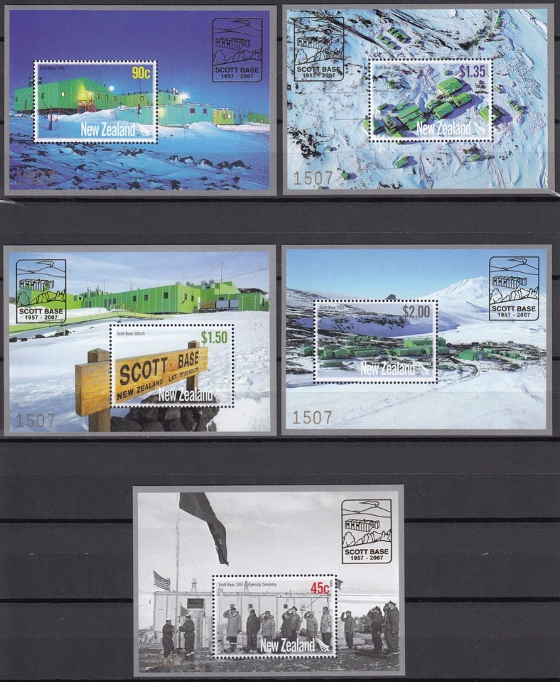 NEW ZEALAND 2007 Scott Base 50th Anniversary, Set of 5 Limited Edition M/S's - Image 1 of 1