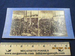 Galería de Maquinaria París 1867 tarjeta estéreo tintada a mano tarjeta verde foto antigua - Imagen 1 de 8