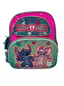 Disney Stitch & Angel 12 inches 3D Small Deluxe Backpack with 2 Front pocket - Picture 1 of 4