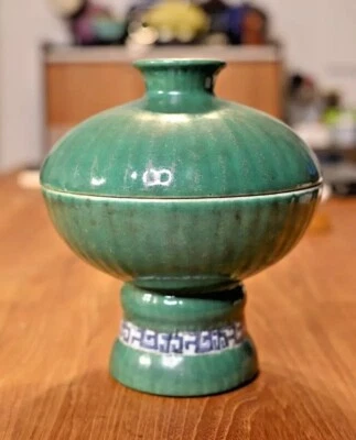 Antique 19thCE Green Glazed Archaistic ‘Bian’ Ritual Vessel, GuangXu (1875-1908) - Image 1 of 4