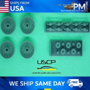 USCP 24P171 15inch Jaguar E-type Wire wheels for Revell Resin kit 1/24 - Picture 1 of 11