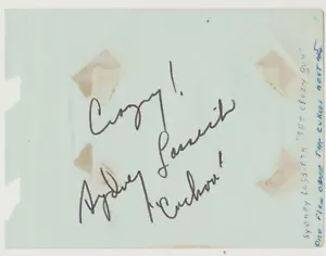 SYDNEY LASSICK CHESWICK ONE FLEW OVER THE CUCKOOS NEST AUTOGRAPH BOOK PAGE - Picture 1 of 1