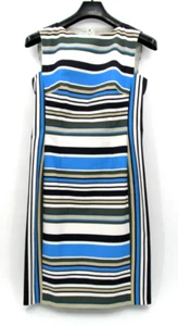 Canvas by Lands End Sheath Dress Sz 10 Striped Stretch Knee Length Made in Italy - Picture 1 of 13