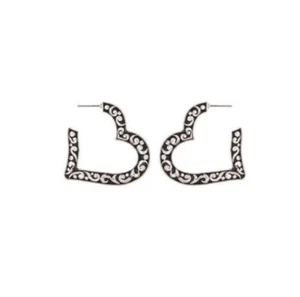 BRIGHTON  BEACH FILIGREE  EARRING SILVER TONE  - Picture 1 of 1