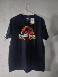 NWT Mens Jurassic Park T- Shirt Black Size Large Cotton Polyester Comfort Blend - Picture 1 of 5