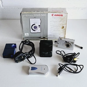 Canon IXUS 500 5.0MP Digital Camera With Memory Card, And Charger - Read Desc. - Picture 1 of 12