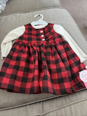 Nannette Bebé Niñas 3 A 6 Meses Rojo Búfalo Negro Jersey Vacaciones Foto 1 de 4