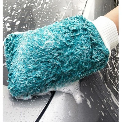 Guantes de limpieza de esponja de lavado de autos premium resistentes a arañazos 2 piezas Foto 1 de 4