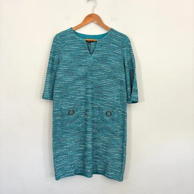 Vestido Misook Tweed Tejido Heritage Cambio Mujer Talla Pequeña Azul Teal Carrera Nuevo Foto 1 de 4