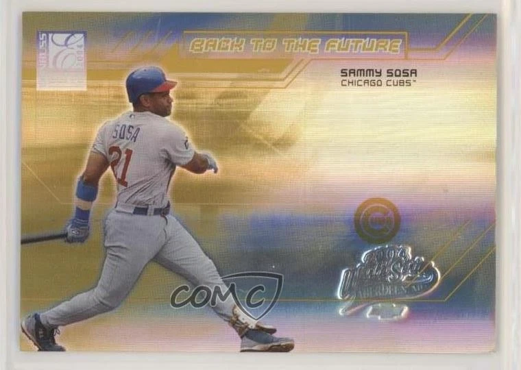 2004 Donruss Elite Back to the Future Gold Cal Ripken World Series Sammy Sosa - Image 1 of 2