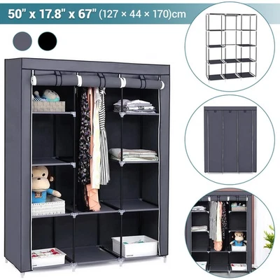 67" Armario Armario Ropa Pantalón Estante Almacenamiento Organizador con Estante Portátil EE. UU. Foto 1 de 4