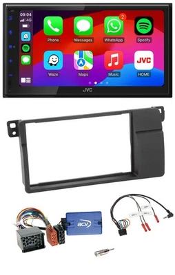 JVC Bluetooth 2DIN Lenkrad DAB USB Autoradio für BMW 3er E46 2000-2006 - Bild 1 von 4