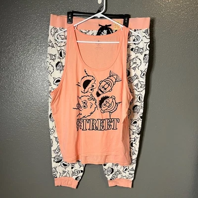 Sesame Street Characters Graphic Tank & Jogger Pajama Set Size 3X - Image 1 of 4