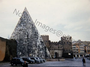 1950 Pyramide des Cestius Porta San Paolo Rom Italien rot Kodachrome 35mm Dia - Bild 1 von 4