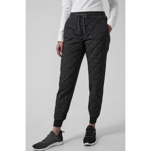 NWT Athleta Pants Womens 12 Apres Ski Down Joggers Quilted Puffer Gorpcore Comfy - Picture 1 of 10