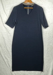 Chicos Travelers Midikleid Gr. 2 / Large blau Slinky Stretch Metallic V-Ausschnitt - Bild 1 von 11