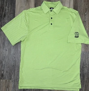 Footjoy FJ Poloshirt Herren Medium Grün Gestreift Golf Stretch Kurzarm - Bild 1 von 10