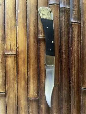 Винтажный Buck 110 складной охотничий нож перевернутый вверх дном хвостовик штамп 1967-72 - Изображение 1 из 4