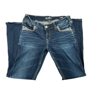 Silver Jeans Damen Suki Mid Boot Fluid Denim verzierte Taschen W32 L31 - Bild 1 von 14