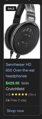 Auriculares sobre la oreja Sennheiser HD 650 - grises/negros Foto 1 de 3