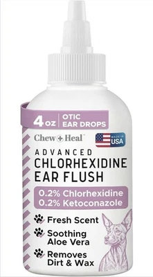 Limpiador avanzado de oídos con clorhexidina para perros - 4 fl oz Foto 1 de 4