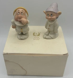Lenox Disney - Dopey & Sleepy Salt & Pepper Shakers - 24K Gold Accents - Boxed - Picture 1 of 6