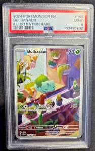 2024 POKEMON SCR EN-STELLAR CROWN ILLUSTRATION RARE #143 BULBASAUR PSA 9 - Picture 1 of 2