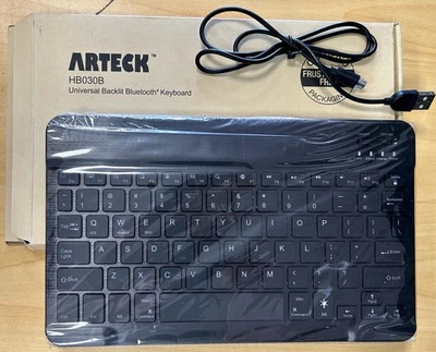 Arteck HB030B Universal Slim Portable Wireless 3.0 7-Color Backlit Keyboard - Image 1 of 4
