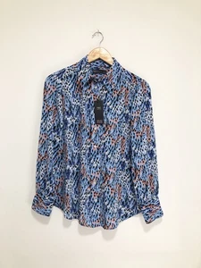 Camicia donna Marks and Spencer blusa 10 motivo astratto bottoni floreale - Foto 1 di 9