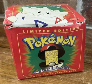 Pokemon Togepi 23k Gold-Plated Sealed Burger King 1999 Card & Ball Red Box - Picture 1 of 4