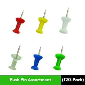 Multi-Color Push Pin Assortment (120-Pack) - Picture 1 of 4