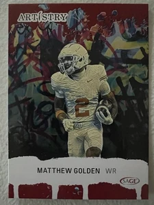 2025 Sage Artistry Red Matthew Golden Green Bay Packers - Picture 1 of 1