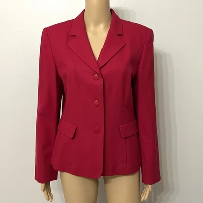 Chaqueta Blazer Pendleton Mujer Roja 100% Lana Virgen Manga Larga Talla 8 De Colección Foto 1 de 4