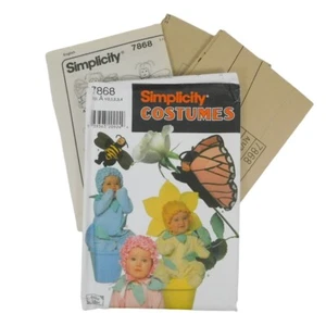 Simplicity 7868 Toddlers Costumes Flower Bee Butterfly Pattern Size 1/2-4 Uncut - Picture 1 of 9