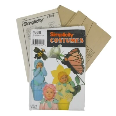 Simplicity 7868 Toddlers Costumes Flower Bee Butterfly Pattern Size 1/2-4 Uncut - Image 1 of 4