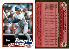 1989 Topps Baseball Card 295 SCOTT FLETCHER TEXAS RANGERS