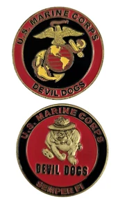 US Marine Corps Semper FI Devil Dogs Challenge Coin 1.5 inch - Picture 1 of 6