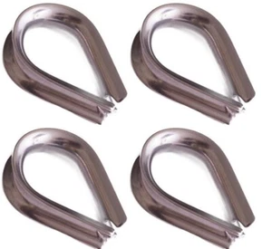 8mm Acero Inoxidable AISI 316 Grado Marino Cable Dedales X 4 - Imagen 1 de 7