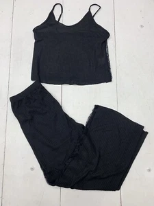 Shein Women’s Black Waffle Knit Outfit Size Large - Picture 1 of 6