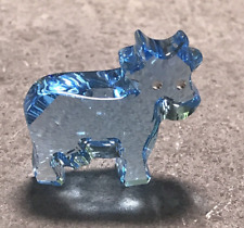 SWAROVSKI Figur blaue Kuh Tier farbiges Kristallglas am Boden Schwan signiert