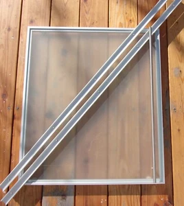 Glas Schiebetüre 70x61 cm matt mit Schienen incl. Stoßgriff Edelstahl - HÜLSTA - Bild 1 von 7