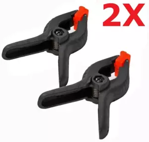 Set Of 2 Durable Heavy Duty 6" Plastic Spring Clamps Tips 2.25" Jaw Opening - Picture 1 of 4