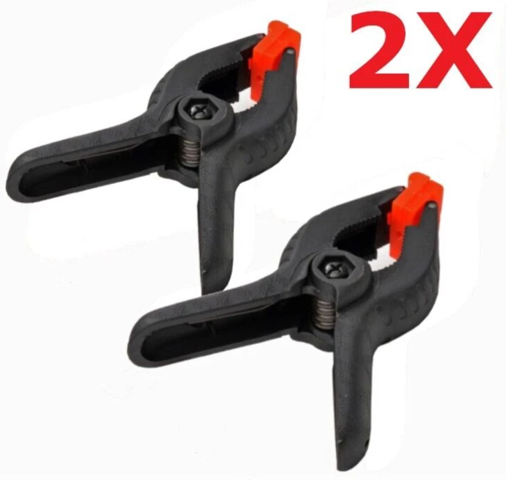 Set Of 2 Durable Heavy Duty 6" Plastic Spring Clamps Tips 2.25" Jaw Opening - Image 1 of 4