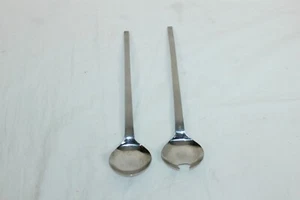 Vintage Long Handle Salad Server Utensils  11 Inch all stainless steel Japan - Picture 1 of 5