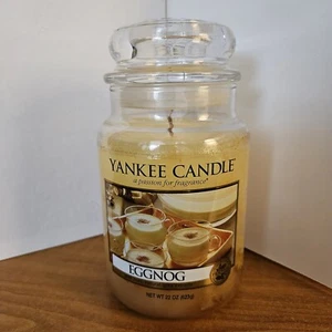 Yankee Candle Eggnog 22 oz Jar Creamy Nutmeg Rum - Burned once - Picture 1 of 3