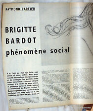 PARIS MATCH 1958 BRIGITTE BARDOT PHENOMENE SOCIAL , LA CALLAS
