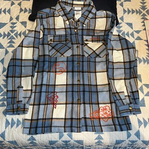 Disney Parks RPG Save The Planet Boys 13 XL Flannel Long Sleeve Shirt NWT - Picture 1 of 3