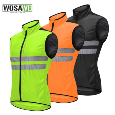 WOSAWE Vest MTB Bike Ride Sports Jersey Windproof Reflective Lightweight Gilet - Image 1 of 4