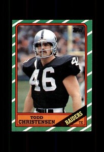 1986 TOPPS FOOTBALL CARD LOS ANGELES RAIDERS #64 TODD CHRISTENSEN